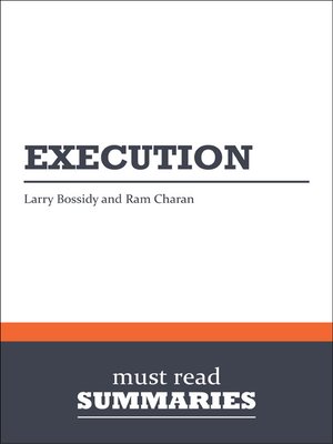 cover image of Execution - Larry Bossidy and Ram Charan